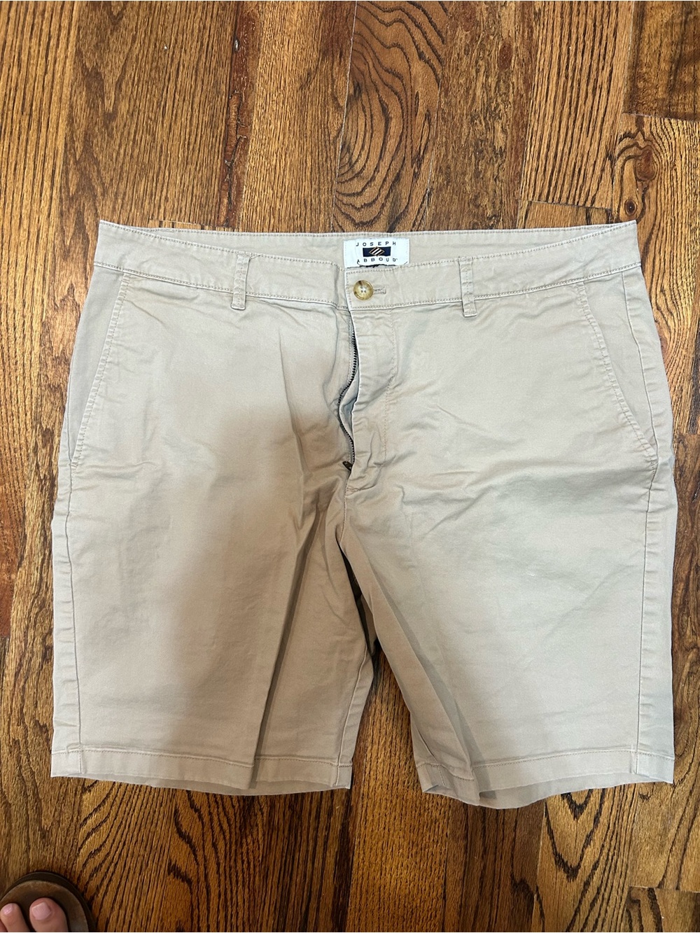 Joseph Abboud Tan Cotton Flat-Front Shorts